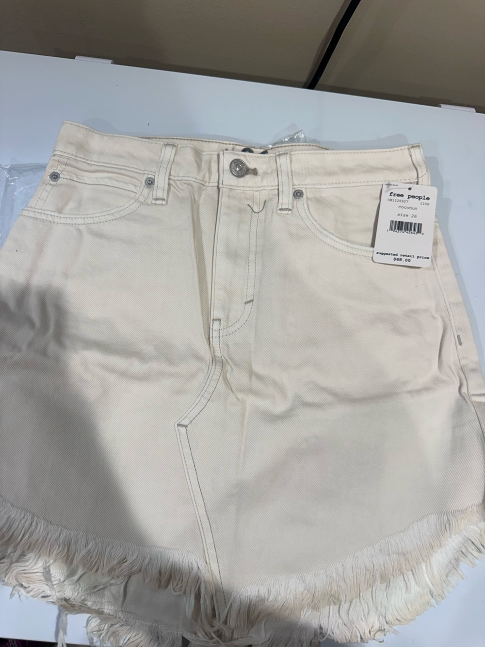 Free People Straight Skirt in Cream
